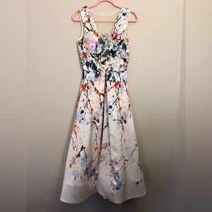 Monique Lhuillier Floral Splash Dress